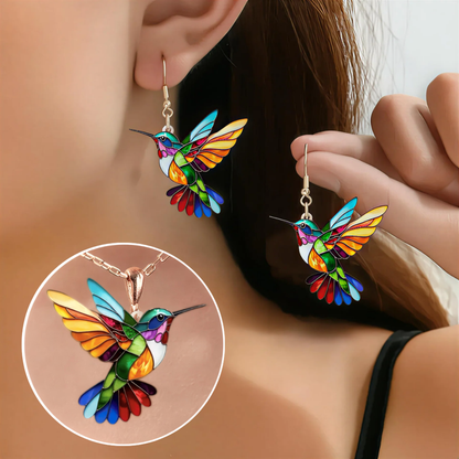Alba Montiel™ | Pendientes Colibrí & Collar